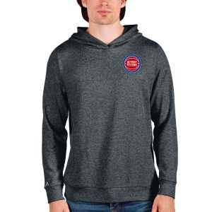 Antigua Detroit Pistons Heathered Charming Charcoal Absolute Pullover Hoodie Collectors