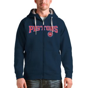 Antigua Detroit Pistons Navy Stylish Victory Full Zip Hoodie Designed for performance! Get this functional jersey.
