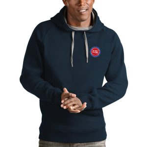 Antigua Detroit Pistons Charming Navy Victory Pullover Hoodie Collector's item! A rare addition to any collection.
