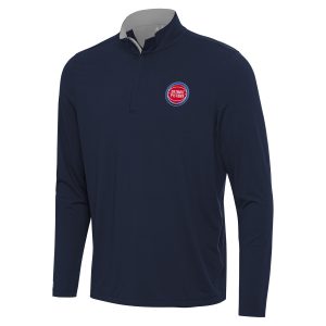 Antigua Detroit Pistons Sophisticated Navy/Gray Content Quarter Zip Top Enhance your game - day look! Get this fashionable jersey.