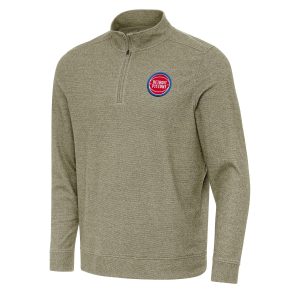 Antigua Detroit Pistons Olive Subtle Quarter Zip Exquisite Sweatshirt Retailers