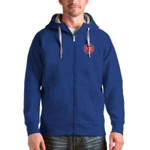 Antigua Detroit Terrific Pistons Royal Logo Victory Full Zip Hoodie Be a part of the action! Get this game - ready jersey.