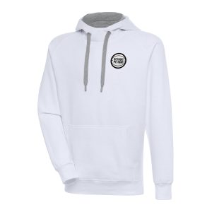 Antigua Detroit Pistons White Metallic High - quality Logo Victory Pullover Hoodie Proven quality! Invest in this reliable jersey.