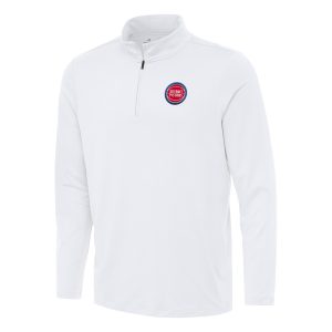 Antigua Detroit Pistons White Reprocess Quarter Zip Top Stylish Experience luxury! Order this high - end jersey.