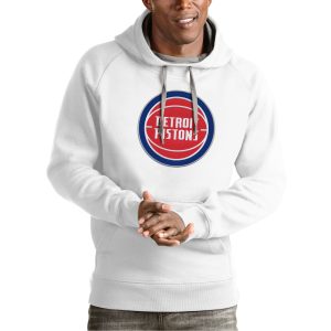 Antigua Detroit Pistons White Team Logo Victory Glamorous Pullover Hoodie Celebrate your team! Order this commemorative jersey.