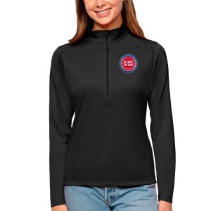 Antigua Detroit Pistons Women's Black Tribute Half Zip High - quality Top Flash sale! Snag this great jersey at a discounted price.