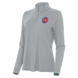Antigua Detroit Pistons Women's Gray Superior Intent Quarter Zip Top Retailers