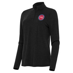 Antigua Detroit Pistons Women's Heather Fantastic Black Bright Quarter Zip Top Experience luxury! Order this high - end jersey.