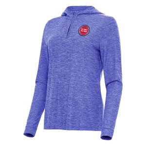 Antigua Stylish Detroit Pistons Women's Heather Blue Daybreak Quarter Zip Hoodie Upgrade your fan gear! Order this premium jersey today.