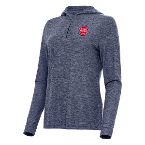 Antigua Detroit Pistons Women's Heather Navy Daybreak Admirable Quarter Zip Hoodie Be a part of the action! Get this game - ready jersey.