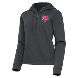 Antigua Detroit Pistons Elegant Women's Pewter Contemporary Quarter Zip Hoodie Be a part of the action! Get this game - ready jersey.