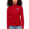 Antigua Detroit Pistons Women's Red Tribute Half Zip Exquisite Top Don't be left out! Get this stylish jersey and show your team pride.