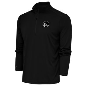 Antigua Golden State Warriors Black Superb Metallic Logo Tribute Quarter Zip Top Customizable! Personalize this great jersey.
