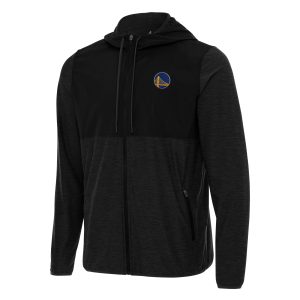 Antigua Golden State Warriors Black Sway Glamorous Full Zip Hoodie Jacket Sports fans