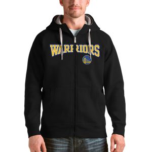Antigua Golden Notable State Warriors Black Team Victory Full Zip Hoodie Retailers