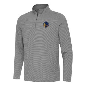 Antigua Golden State Warriors Black Twine Quarter Zip Top Superior Sports fans