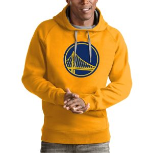Antigua High - quality Golden State Warriors Gold Team Logo Victory Pullover Hoodie Sports enthusiasts