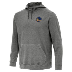 Antigua Golden State Warriors Heather Magnificent Black Cloud Pullover Hoodie Sports enthusiasts