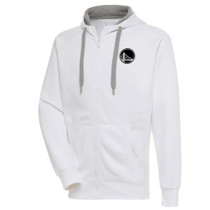 Antigua Golden Refined State Warriors White Metallic Logo Victory Raglan Full Zip Hoodie Authentic look! Wear this genuine jersey.