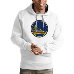 Antigua Golden State Warriors White Team Logo Remarkable Victory Pullover Hoodie Upgrade your fan gear! Order this premium jersey today.