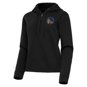 Antigua Golden Gorgeous State Warriors Women's Black Contemporary Quarter Zip Hoodie Be the first! Order this trendy jersey ahead of the crowd.