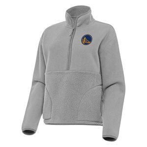 Antigua Golden State Warriors Women's Gray Figure Half Prime Zip Pullover Sweatshirt Sports fans