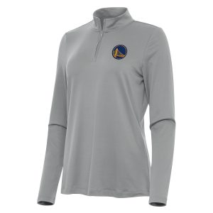 Antigua Golden State Warriors Women's Enchanting Gray Reprocess Quarter Zip Top Time - sensitive! Order now before the deal expires.