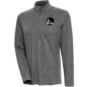 Antigua Golden State Warriors Women's Fantastic Heather Black Brushed Metallic Comfort Quarter Zip Pullover Top Limited edition! Don't miss your chance to own this unique jersey.