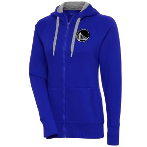 Antigua Golden State Warriors Women's Royal Brushed Metallic Victory Full Zip Captivating Hoodie High - demand item! Order this sought - after jersey immediately.