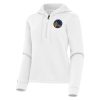 Antigua Sophisticated Golden State Warriors Women's White Contemporary Quarter Zip Hoodie High - demand item! Order this sought - after jersey immediately.