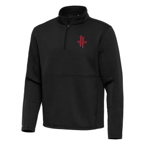 Antigua Houston Rockets Black Twist Quarter Zip Pullover Top Dashing Stand out from the crowd! Wear this eye - catching jersey.