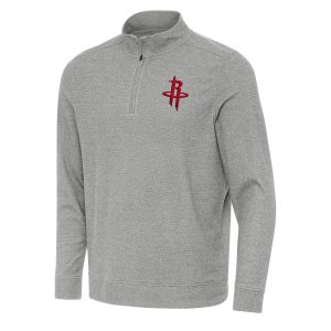 Antigua Houston Rockets Heather Gray Subtle Quarter Exquisite Zip Sweatshirt Sports enthusiasts