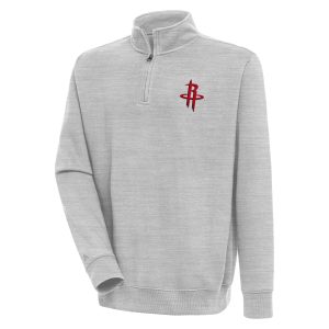 Antigua Fabulous Houston Rockets Heather Gray Victory Quarter Zip Pullover Top Be the first! Order this trendy jersey ahead of the crowd.