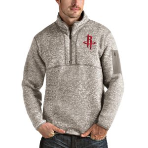 Antigua Houston Captivating Rockets Natural Fortune Quarter Zip Pullover Jacket Stand out from the crowd! Wear this eye - catching jersey.