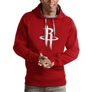 Antigua Refined Houston Rockets Red Team Logo Victory Pullover Hoodie Limited stock! Be quick and grab this must - have jersey to support your team.