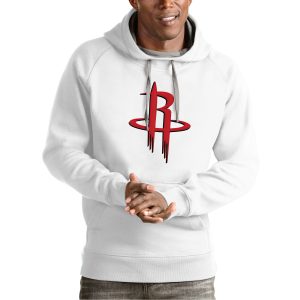 Antigua Houston High - quality Rockets White Team Logo Victory Pullover Hoodie Customizable! Personalize this great jersey.