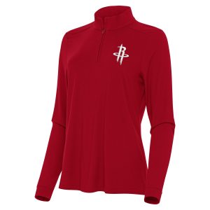 Antigua Premium - grade Houston Rockets Women's Red Intent Quarter Zip Top Time - sensitive! Order now before the deal expires.