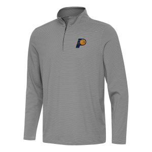 Antigua Indiana Pacers Black Twine Quarter Zip Impressive Top New arrival! Check out this fresh and exciting jersey.