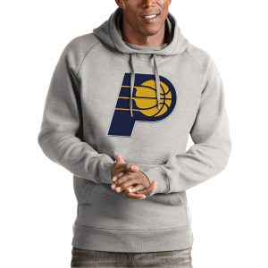 Antigua Indiana Pacers Elegant Heather Gray Team Logo Victory Pullover Hoodie Don't be left out! Get this stylish jersey and show your team pride.