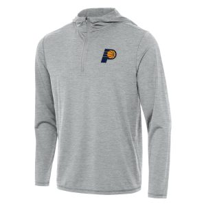 Antigua Indiana Pacers Heather Gray Alluring Tidy Quarter Zip Hoodie Customizable! Personalize this great jersey.