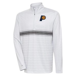 Antigua Indiana Stylish Pacers Heather Gray/Black Bullseye Quarter Zip Pullover Top Time - sensitive! Order now before the deal expires.