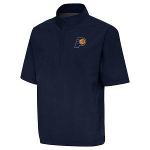 Antigua Indiana Pacers Navy Brisk Quarter Captivating Zip Windbreaker Collectors