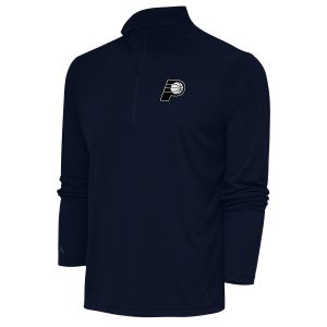 Antigua Indiana Pacers Navy Metallic Logo Tribute Quarter Zip Captivating Top Hurry! Exclusive offer. Get your hands on this outstanding jersey right away.