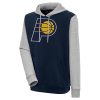 Antigua Indiana Pacers Striking Navy/Heather Gray Victory Colorblock Pullover Hoodie Upgrade your fan gear! Order this premium jersey today.
