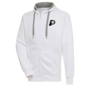 Antigua Indiana Pacers White Metallic Logo Stunning Victory Raglan Full Zip Hoodie Be a part of the action! Get this game - ready jersey.