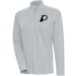 Antigua Indiana Pacers Women's Heather Gray High - quality Brushed Metallic Comfort Quarter Zip Pullover Top Gift idea! Surprise a sports fan with this amazing jersey.