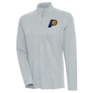 Antigua Indiana Pacers Women's Heather Gray Confront Quarter Enchanting Zip Pullover Top Limited stock! Be quick and grab this must - have jersey to support your team.