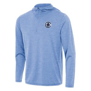 Antigua LA Clippers Heather Powder Striking Blue Tidy Quarter Zip Hoodie Upgrade your fan gear! Order this premium jersey today.