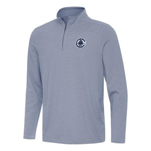 Antigua LA Clippers Navy Twine Quarter Zip Alluring Top Flash sale! Snag this great jersey at a discounted price.