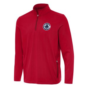 Antigua LA Clippers Dashing Red Perilous Quarter Zip Sweatshirt Sports fans